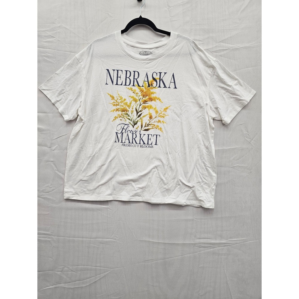 State of Mine Nebraska Flower Market Graphic‎ T-Shirt White Cotton XL